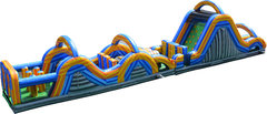 70 foot Ninja obstacle course set up on a field
